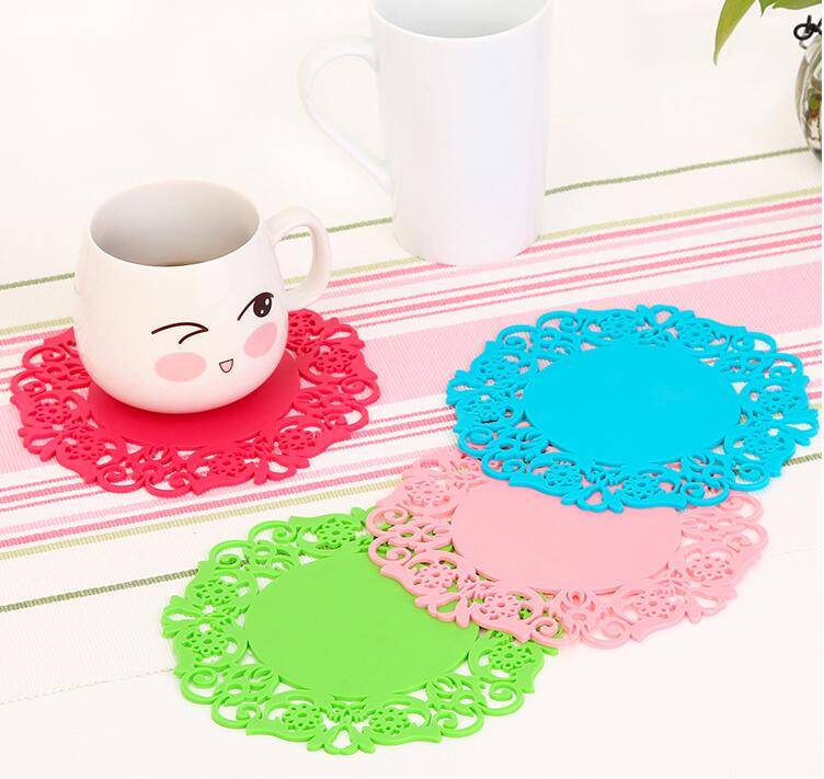 Lace Silicone Kitchen Coasters Sets cb5feb1b7314637725a2e7: Blue|Coffee|Green|Pink|Rose|Yellow