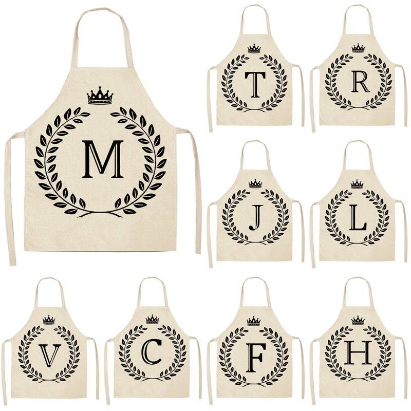 Crown and Letter Printed Kitchen Apron 17a53d1a012580ef609b70: A|B|C|D|E|F|G|H|I|J|K|L|M|N|O|P|Q|R|S|T|U|V|W|X|Y|Z
