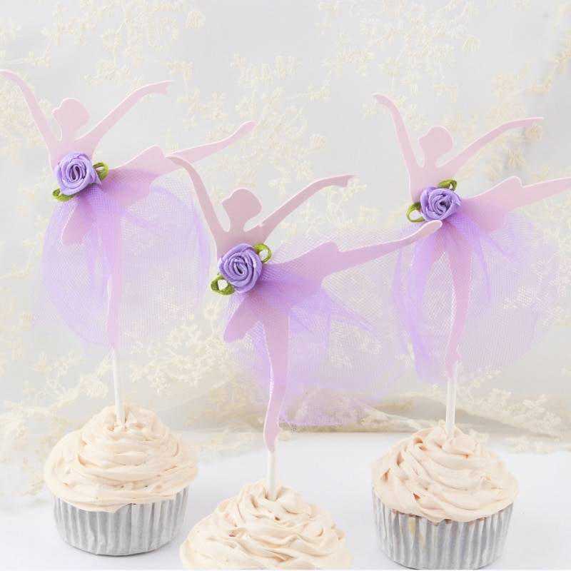 Ballet Girls Shaped Cake Toppers 3 pcs/Set cb5feb1b7314637725a2e7: Hot Pink|Pink|Purple