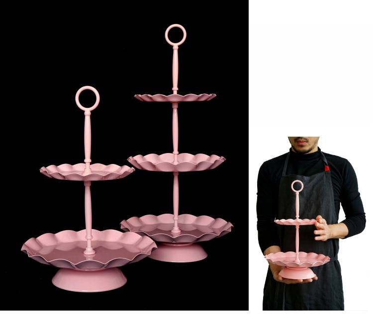 Pink Lace Edge Dessert Stand